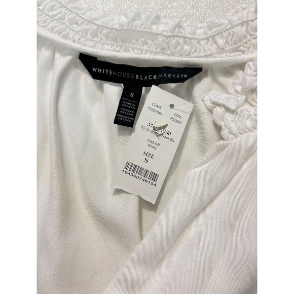 White House Black Market Pretty Essential Blouse With Tie Waist NWT Small - Picture 8 of 8